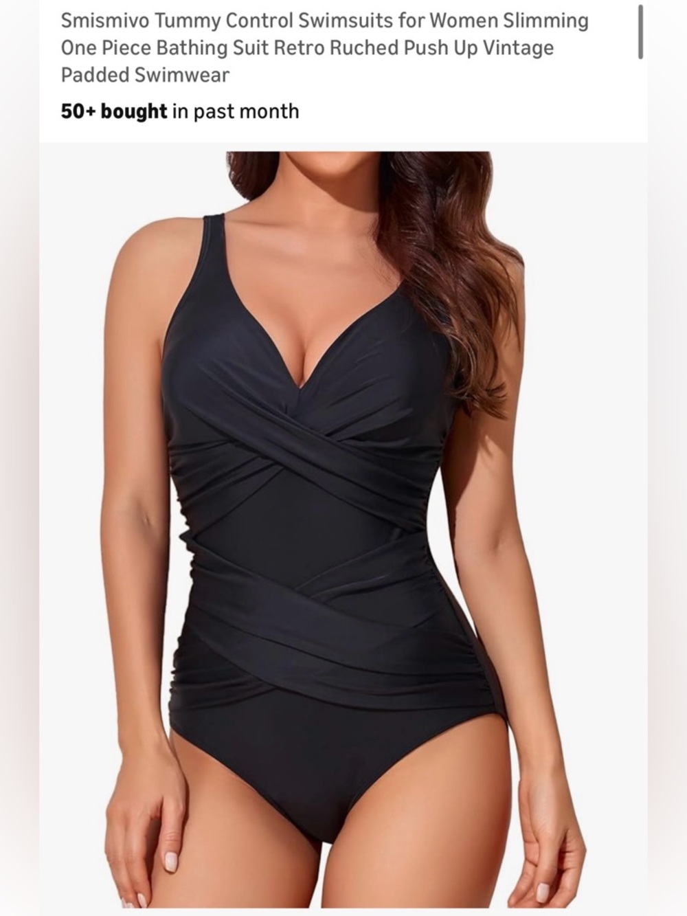 Black Tummy Control One-Piece Swimsuit - Women, size small, new without tags